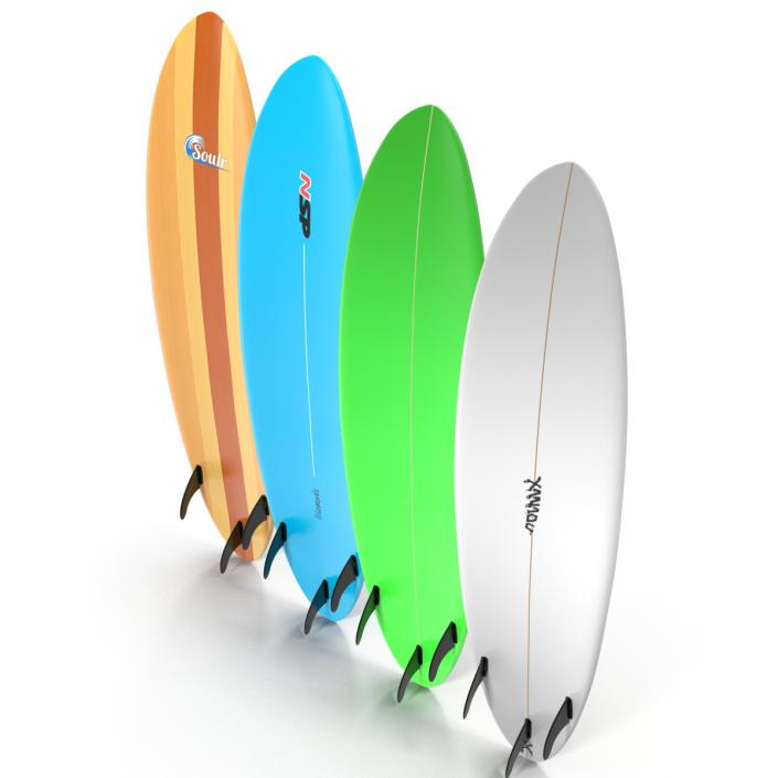 Surfboard Funboard Set 3D