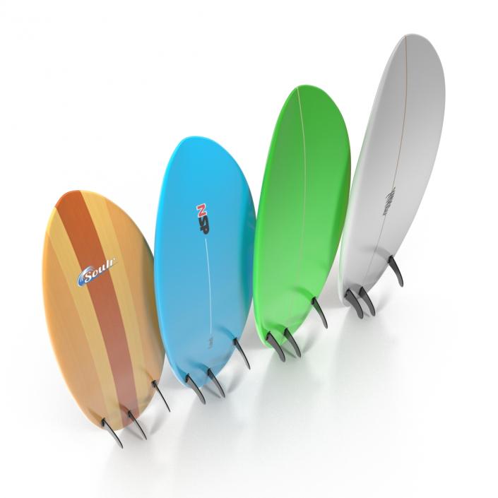 Surfboard Funboard Set 3D