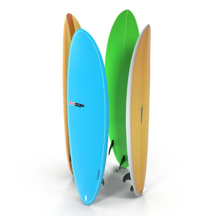 Surfboard Funboard Set 3D