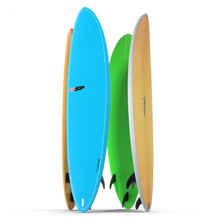 Surfboard Funboard Set 3D