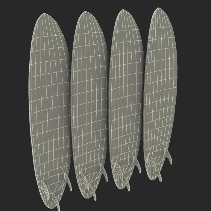 Surfboard Funboard Set 3D