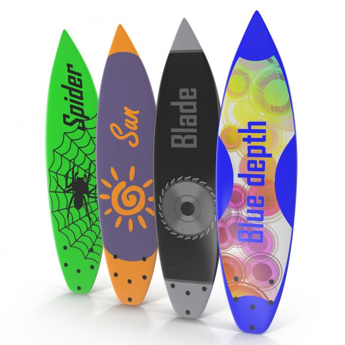 Surfboard Shortboard 3D Models Set 3D model