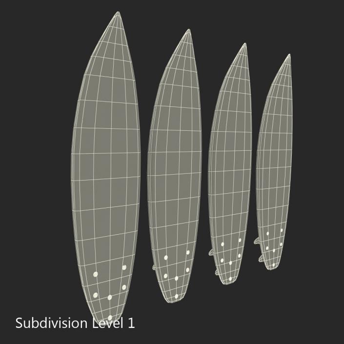 Surfboard Shortboard 3D Models Set 3D model