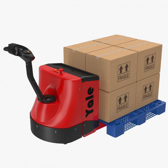 Powered Pallet Jack and Plastic Pallet 3D Models Set 2 3D model