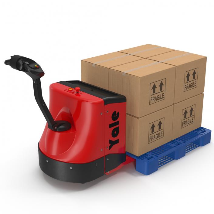 Powered Pallet Jack and Plastic Pallet 3D Models Set 2 3D model