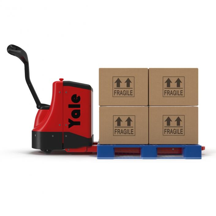 Powered Pallet Jack and Plastic Pallet 3D Models Set 2 3D model