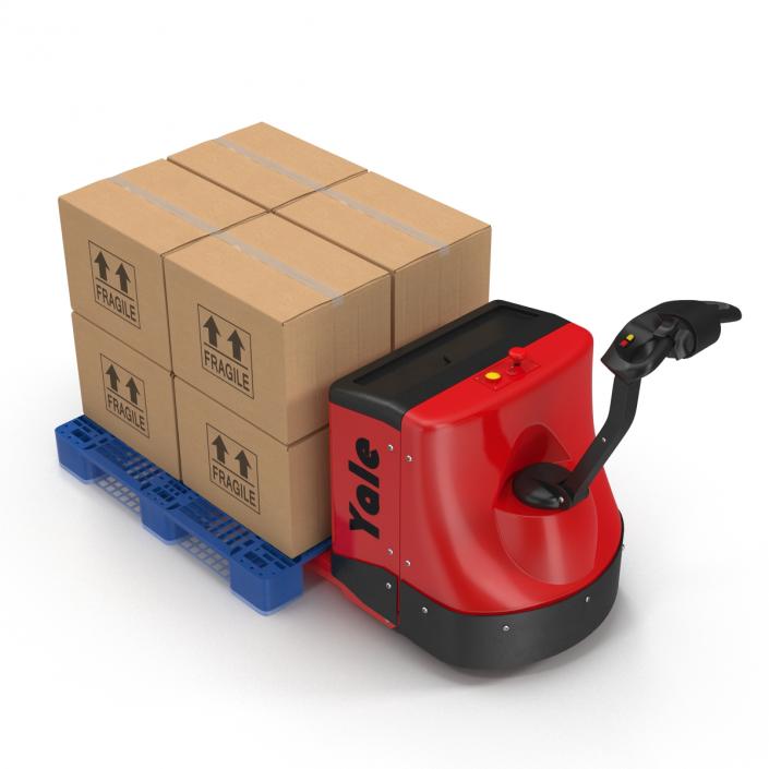 Powered Pallet Jack and Plastic Pallet 3D Models Set 2 3D model