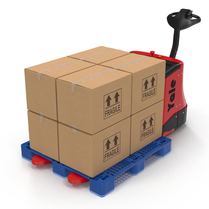 Powered Pallet Jack and Plastic Pallet 3D Models Set 2 3D model