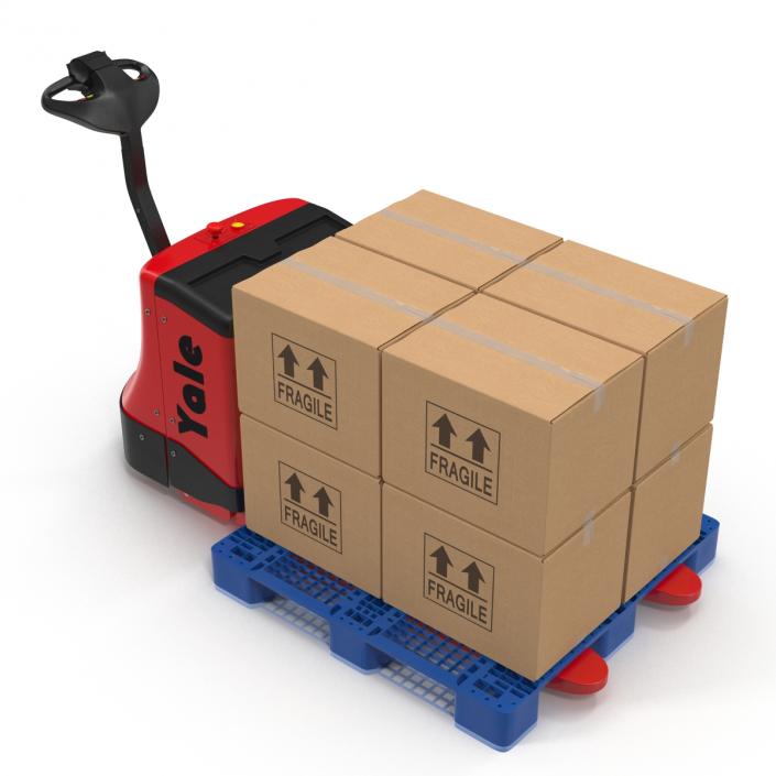 Powered Pallet Jack and Plastic Pallet 3D Models Set 2 3D model