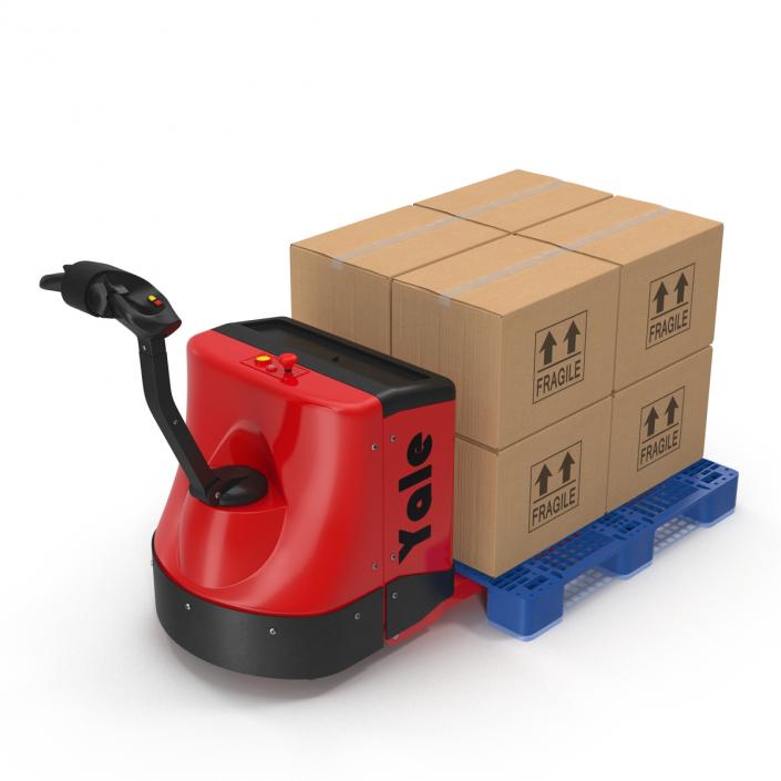 Powered Pallet Jack and Plastic Pallet 3D Models Set 2 3D model