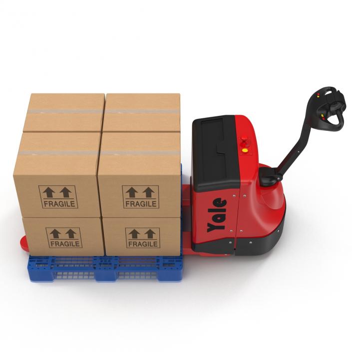 Powered Pallet Jack and Plastic Pallet 3D Models Set 2 3D model