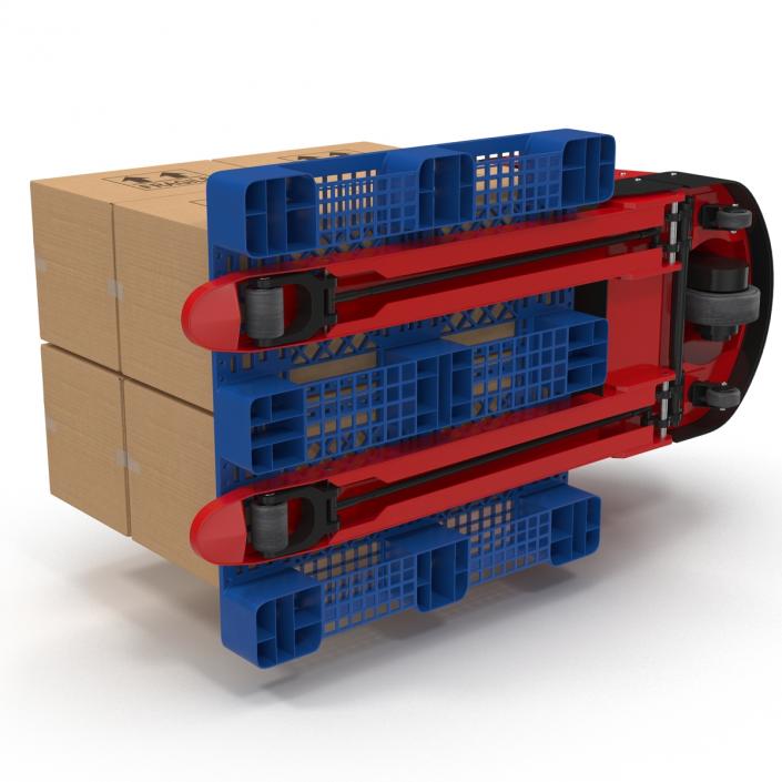 Powered Pallet Jack and Plastic Pallet 3D Models Set 2 3D model