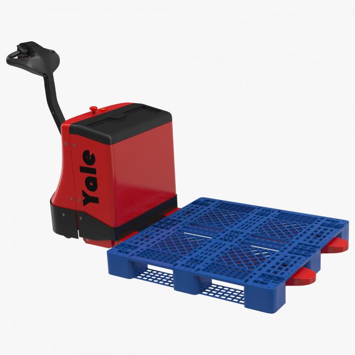 3D model Powered Pallet Jack and Plastic Pallet 2