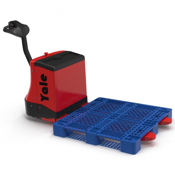 3D model Powered Pallet Jack and Plastic Pallet 2