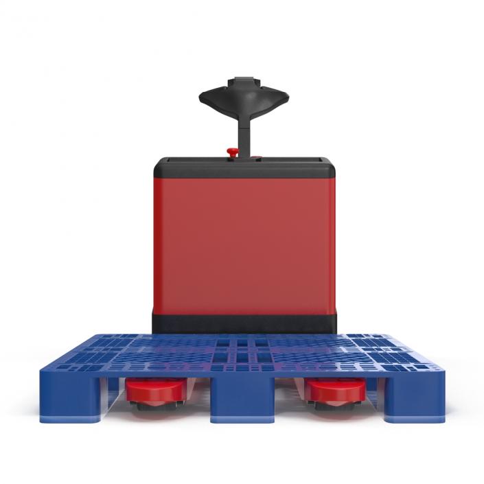 3D model Powered Pallet Jack and Plastic Pallet 2