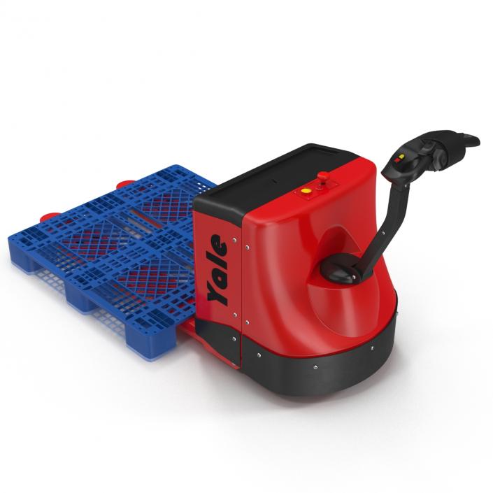 3D model Powered Pallet Jack and Plastic Pallet 2