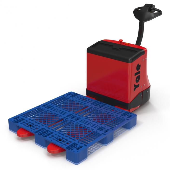 3D model Powered Pallet Jack and Plastic Pallet 2