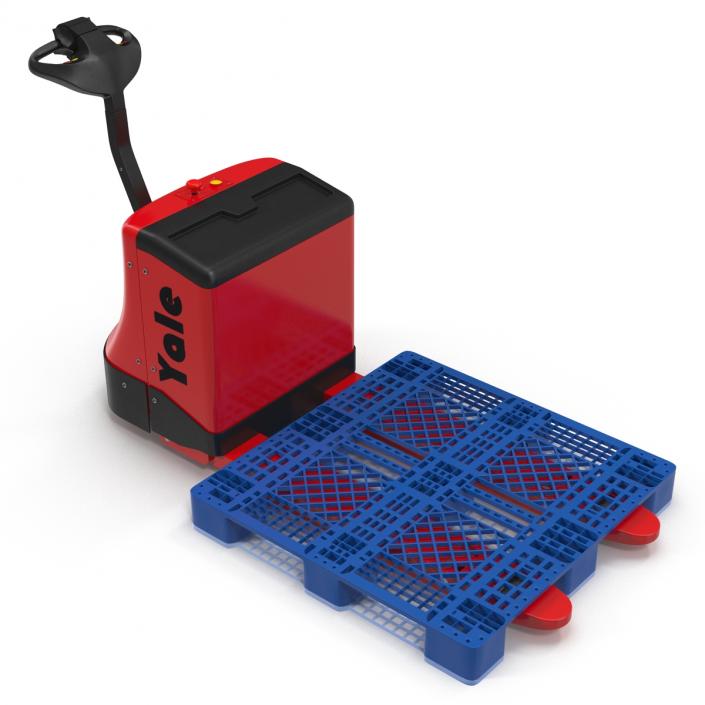 3D model Powered Pallet Jack and Plastic Pallet 2