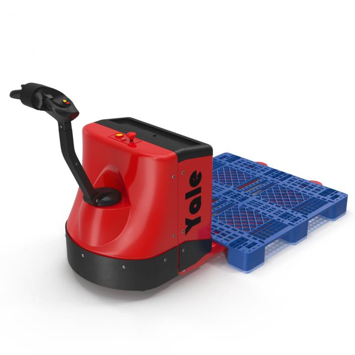 3D model Powered Pallet Jack and Plastic Pallet 2