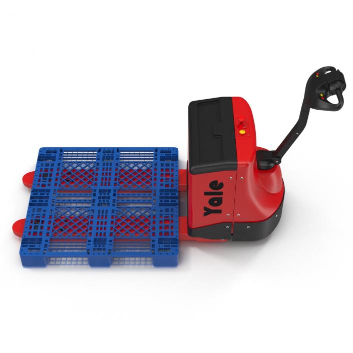 3D model Powered Pallet Jack and Plastic Pallet 2