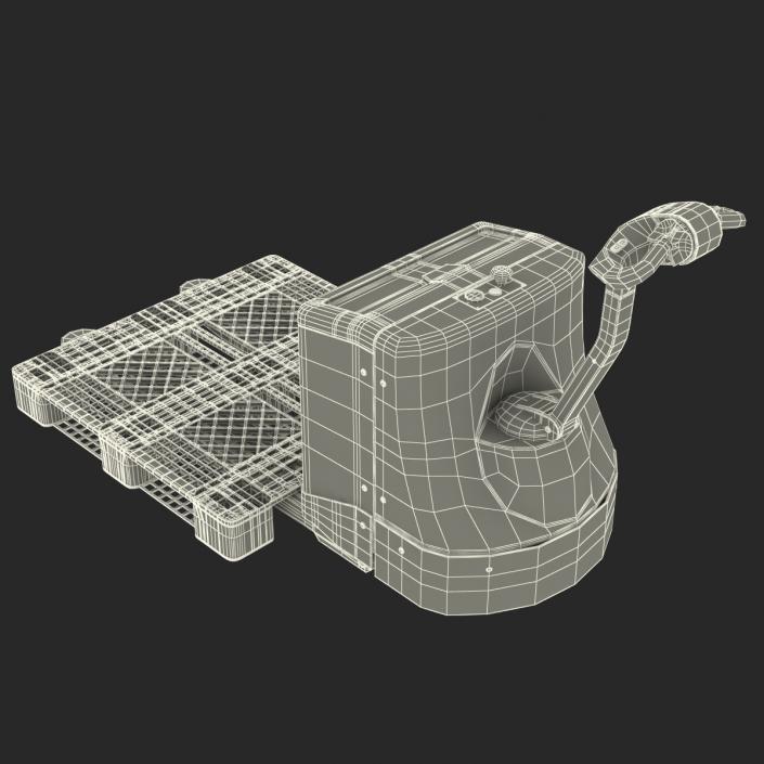 3D model Powered Pallet Jack and Plastic Pallet 2