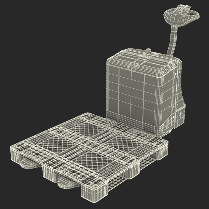 3D model Powered Pallet Jack and Plastic Pallet 2