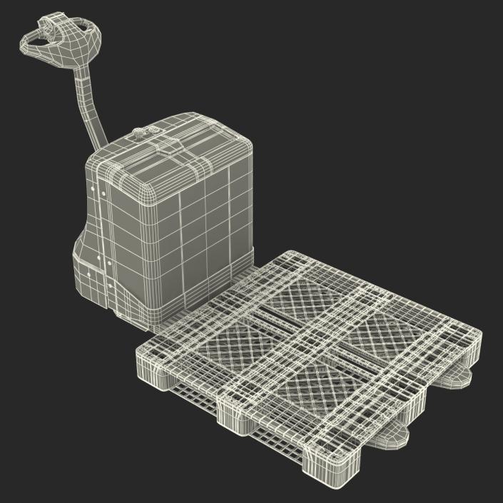 3D model Powered Pallet Jack and Plastic Pallet 2