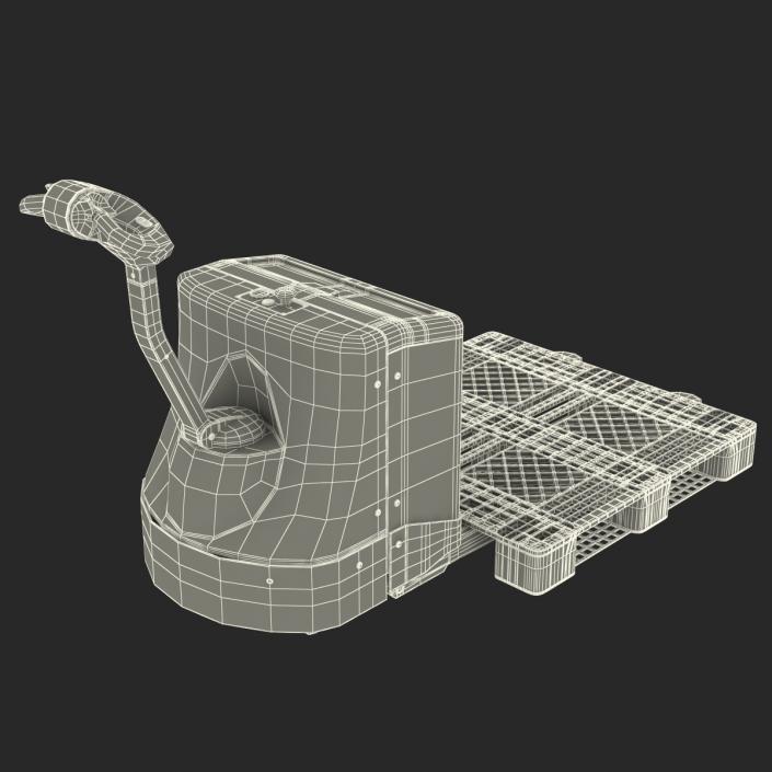 3D model Powered Pallet Jack and Plastic Pallet 2