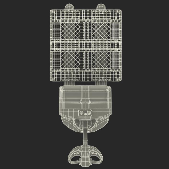 3D model Powered Pallet Jack and Plastic Pallet 2