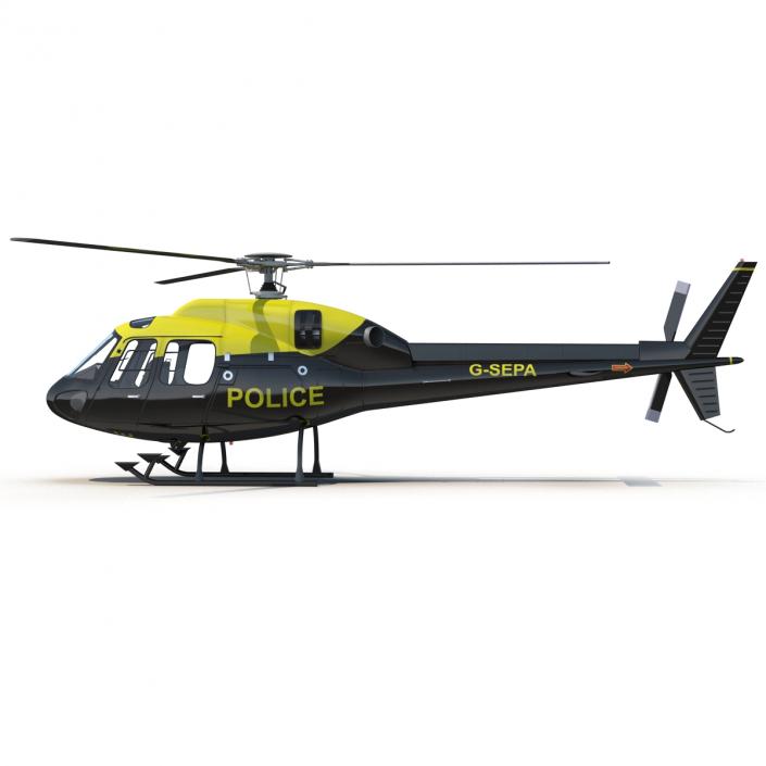 3D model Police Aviation Eurocopter AS 355 Rigged