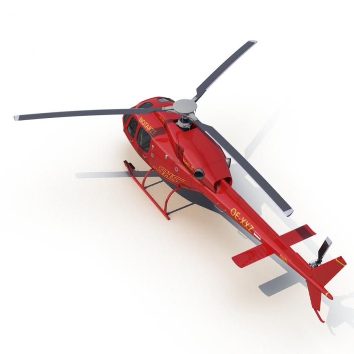 3D Helicopter Service Eurocopter AS-355 Rigged model