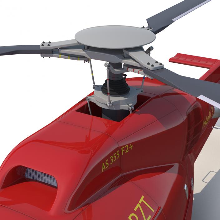 3D Helicopter Service Eurocopter AS-355 Rigged model