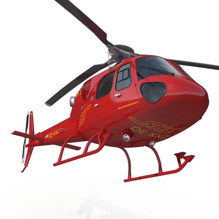 3D Helicopter Service Eurocopter AS-355 Rigged model