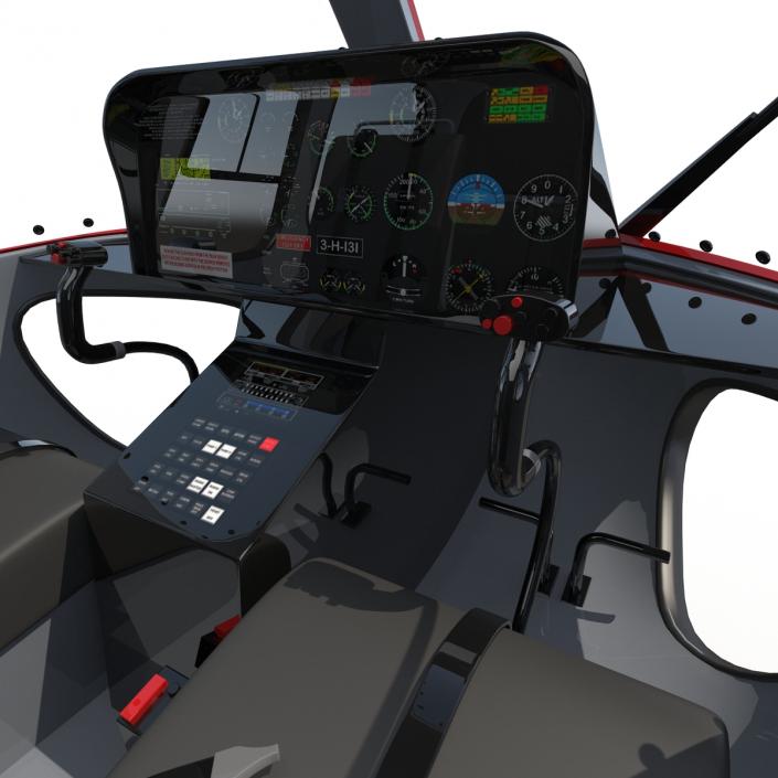 3D Helicopter Service Eurocopter AS-355 Rigged model