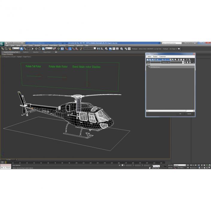 Helicopter Eurocopter AS355 Rigged 3D model