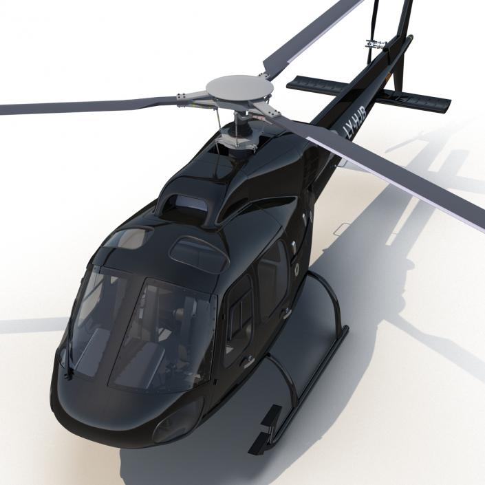 Helicopter Eurocopter AS355 Rigged 3D model