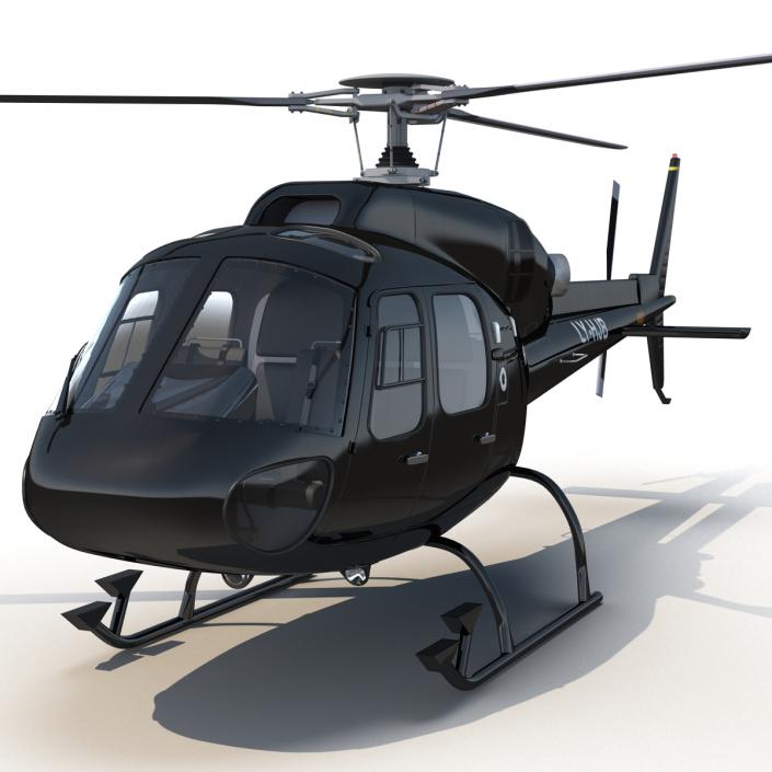 Helicopter Eurocopter AS355 Rigged 3D model