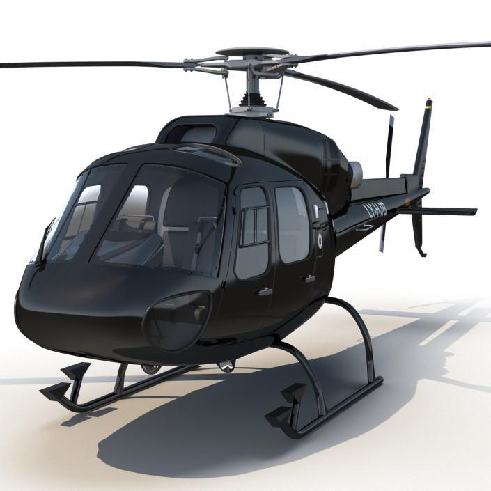 Helicopter Eurocopter AS355 Rigged 3D model