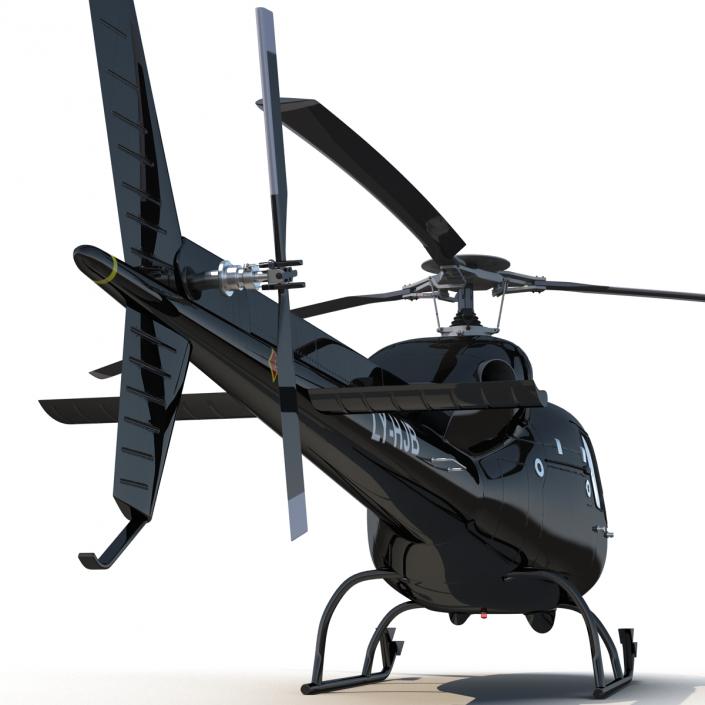 Helicopter Eurocopter AS355 Rigged 3D model