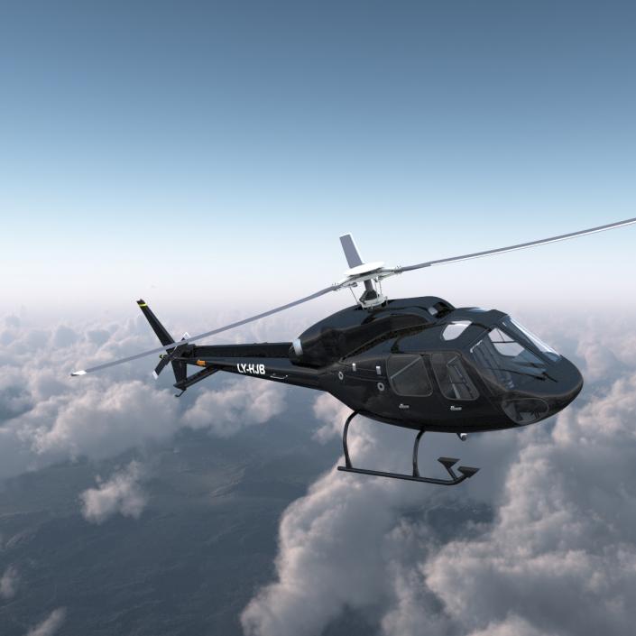 Helicopter Eurocopter AS355 Rigged 3D model