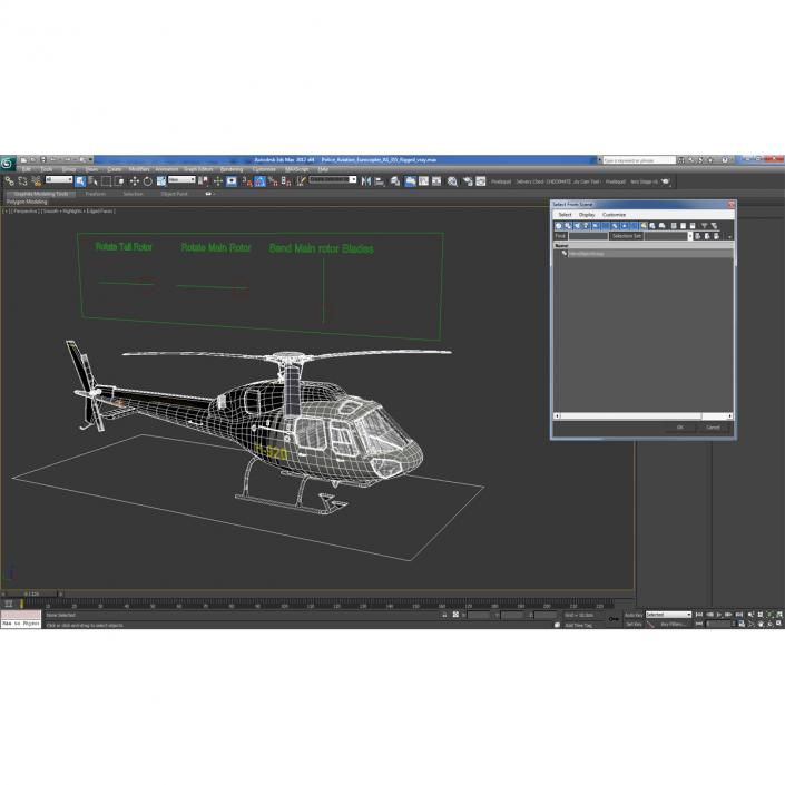 Eurocopter AS355 F Private Helicopter Rigged 3D model