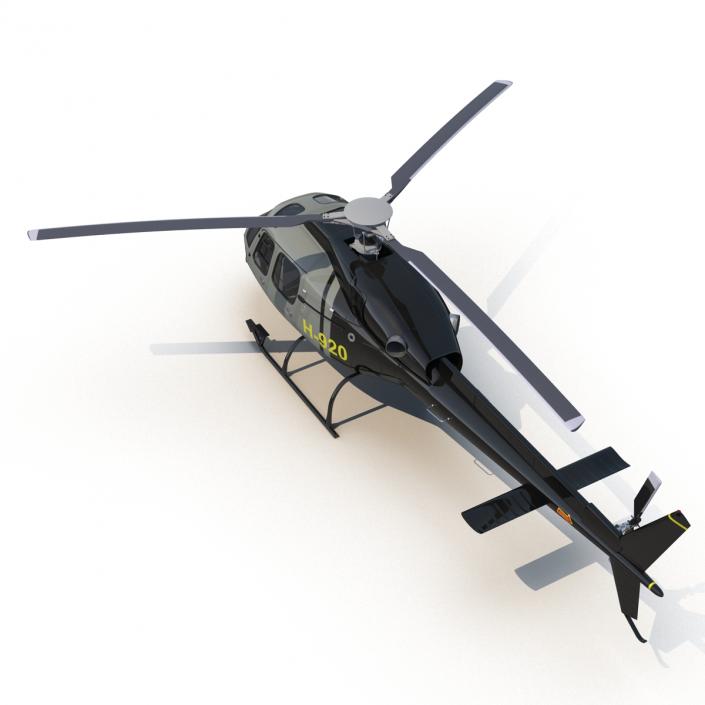 Eurocopter AS355 F Private Helicopter Rigged 3D model