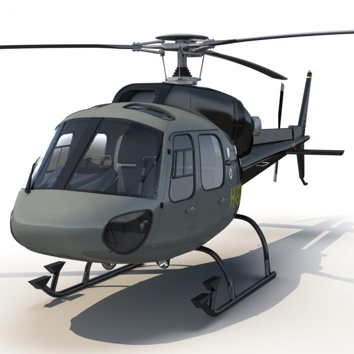 Eurocopter AS355 F Private Helicopter Rigged 3D model