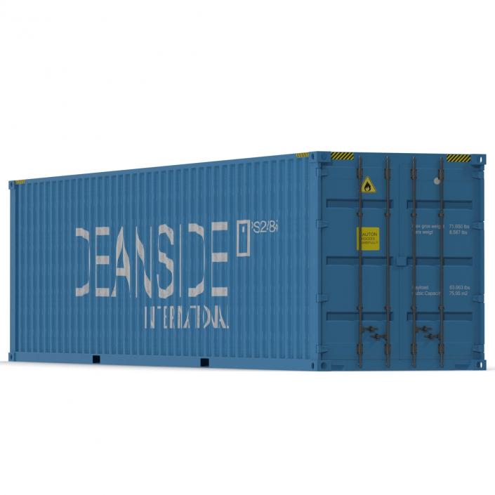 40 ft High Cube Container Blue 2 3D