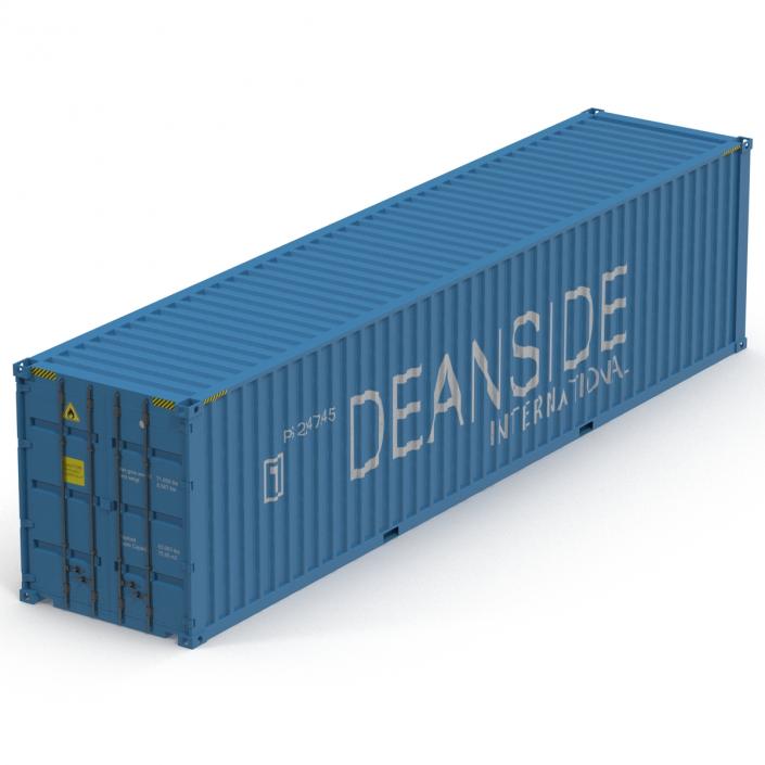 40 ft High Cube Container Blue 2 3D