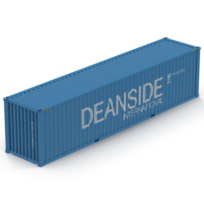 40 ft High Cube Container Blue 2 3D