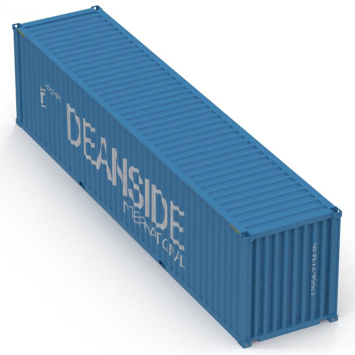 40 ft High Cube Container Blue 2 3D