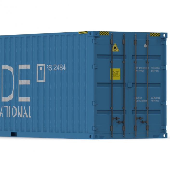 40 ft High Cube Container Blue 2 3D