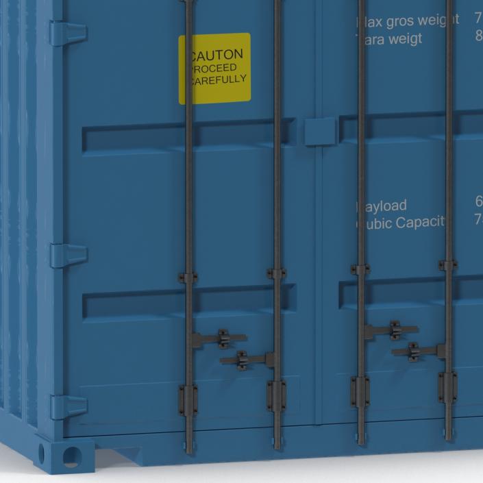 40 ft High Cube Container Blue 2 3D