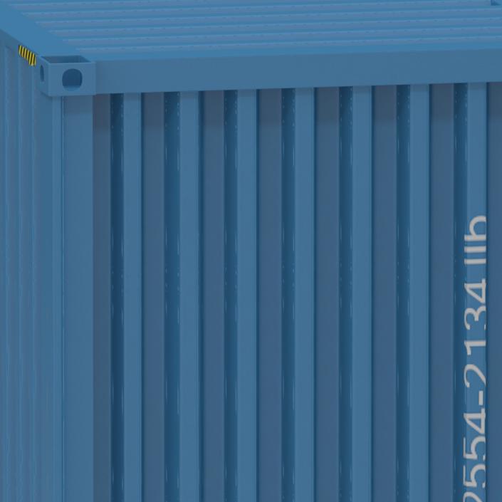 40 ft High Cube Container Blue 2 3D